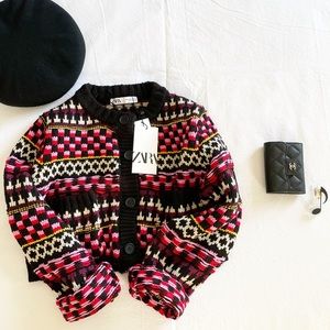 Zara jacquard cardigan